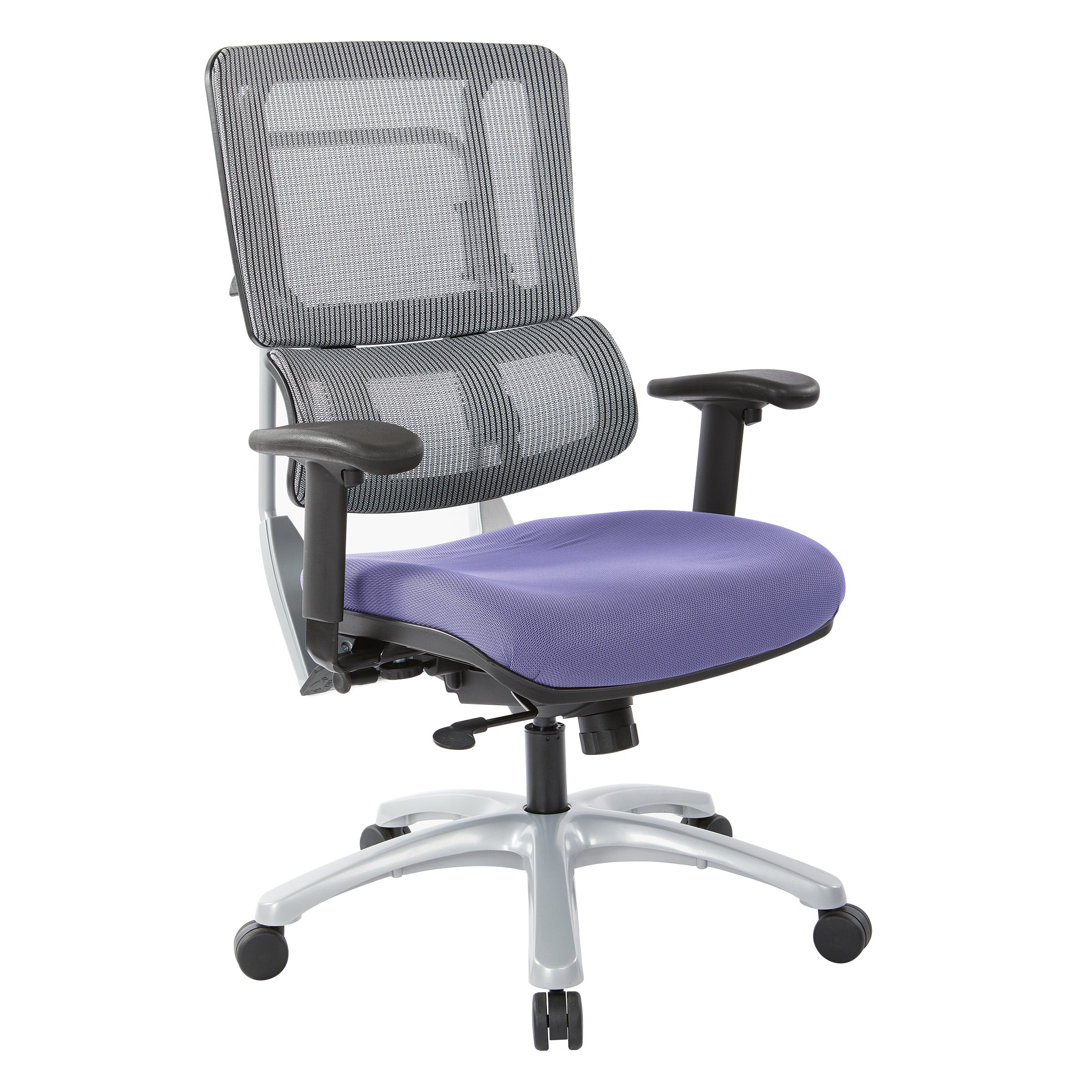 Vertical Grey Mesh Back Chair with Silver Base 1